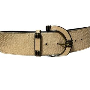 Nina Arjani Women’s Vintage Genuine Lether Belt medium snake scale pattern